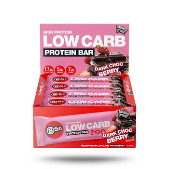 12PK BSc High Protein Low Carb Bar 60g Serve Dark Chocolate Berry