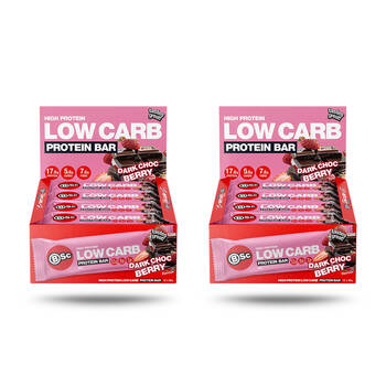2x 12PK BSc High Protein Low Carb Bar 60g Serve Dark Chocolate Berry