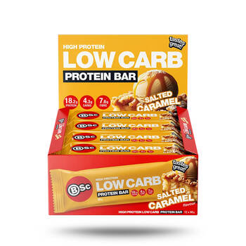 12PK BSc High Protein Low Carb Bar Snack 60g Serve Salted Caramel