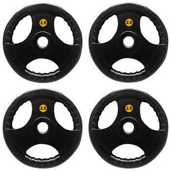 4PK Bodyworx Olympic Rubber Grip Plate Weight Lift Home Gym Exercise 2.5kg