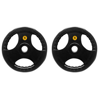 2PK Bodyworx Olympic Rubber Grip Plate Weight Lift Home Gym Exercise 5kg