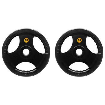 2PK Bodyworx Olympic Rubber Grip Plate Weight Lift Home Gym Exercise 10kg
