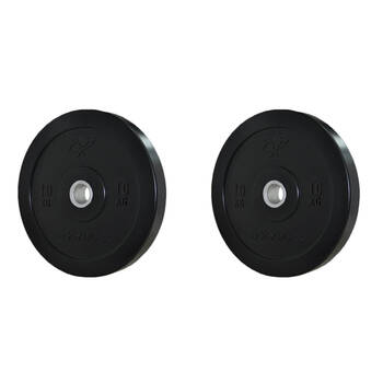 2PK Bumper Plate Weight Lift Home Gym Workout Exercise 10kg Black