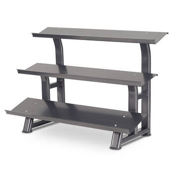 Bodyworx 3-Tier Flat Tray Dumbell Rack Stand Home Gym Storage 148x106cm