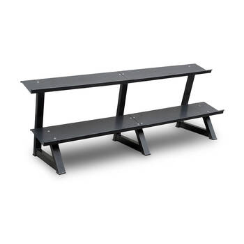 Bodyworx 2-Tier Flat Tray Dumbell Rack 4-Tray Stand Home Gym Storage 220x80cm