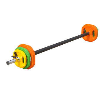 Bodyworx Vinyl Plates Barbell Pump Kit Weightlift Home Gym Workout Exercise 20kg