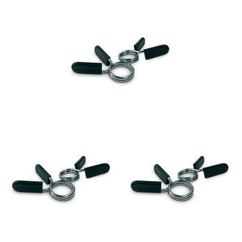 3x 2pc Bodyworx Standard Spring Collars For 28mm Weight Handle Bar Pair