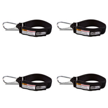 4PK GoFit Padded Ankle Strap Workout Exercise For Power Tubes & Super Band Black