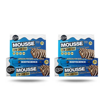 2x 12PK BSc High Protein Low Carb Mousse Bar 55g Serve Cookies & Cream