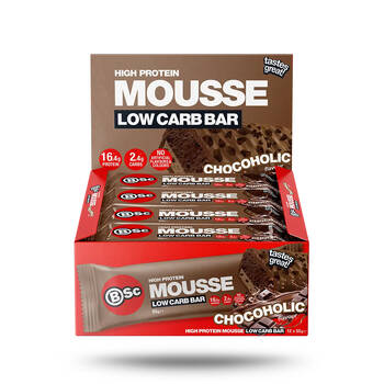 12PK BSc High Protein Low Carb Mousse Bar 55g Serve Chocoholic