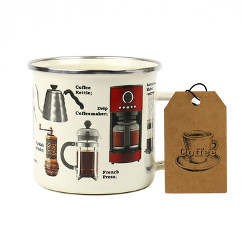 Gift Republic 500ml Coffee Enamel Mug Cup w/ Handle