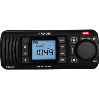 GME AM FM IPX7 Waterproof Wireless Bluetooth Marine Radio Black