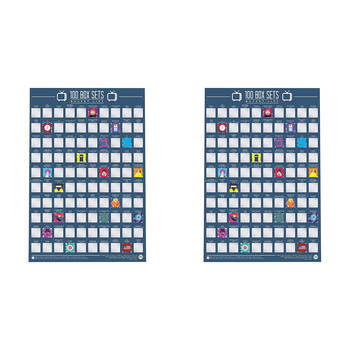 2PK Gift Republic Bucket List Scratch Poster 100 Box Set Edition Multicoloured;