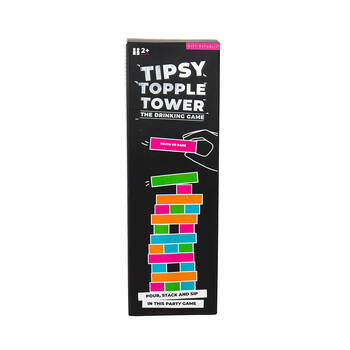 Gift Republic Tipsy Topple Tower Game Wood Stacking Drinking Game 