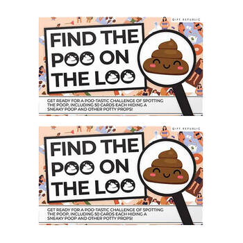 2x 100pc Gift Republic Find The Poo On Loo Novelty Card Game 6Y+