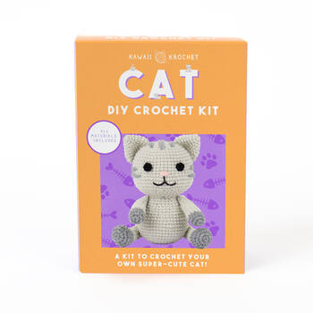 Gift Republic DIY Beginners/Starter Cat Crochet Craft Kit - Grey