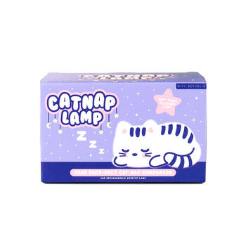 Gift Republic Silicone Cat Nap Lamp USB Rechargeable 15x9cm - White