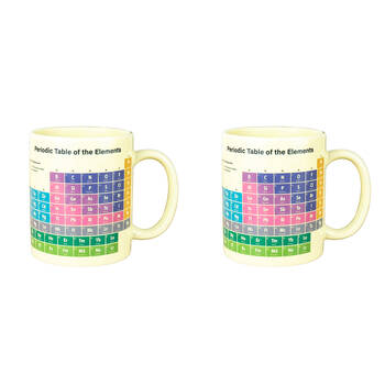 2PK Gift Republic Periodic Table Heat Reveal Colour-Changing Ceramic Mug