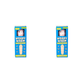 2PK Gift Republic Worry Worm Stress Reliever Rubber Toy 6.6x17.4cm - White