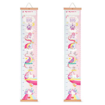 2PK Legami Dream Big Little One Wall-Hanging Height Chart 160cm Pink Unicorn