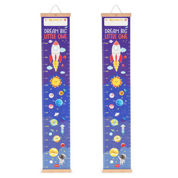 2PK Legami Dream Big Little One Wall-Hanging Height Chart 160cm Blue Space