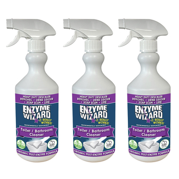 3PK Enzyme Wizard Toilet/Bathroom Cleaner 750ml Spray Bottle