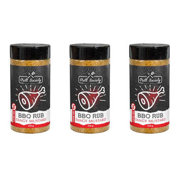 3PK Hot Shots Grill Society Tangy Mustard Herbs & Spices 225g Cooking Seasoning