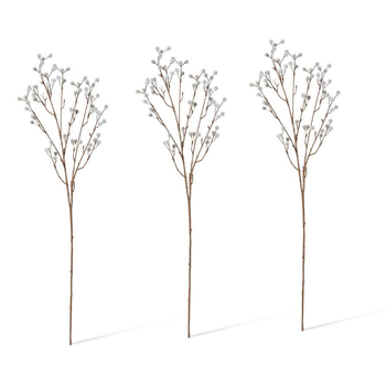 3PK E Style Artificial 70cm Fabric/Plastic Willow Spray - Natural
