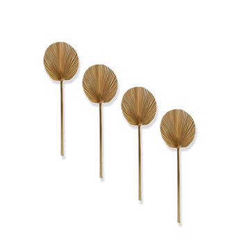 4PK E Style 45cm Fan Palm Mini Dried Stem - Natural