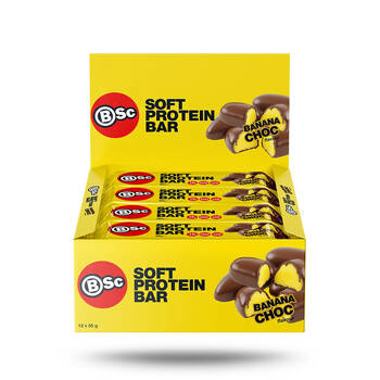 12PK BSc Soft High Protein Low Carb Bar 55g Serve Banana Chocolate