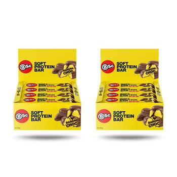 2x 12PK BSc Soft High Protein Low Carb Bar 55g Serve Banana Chocolate