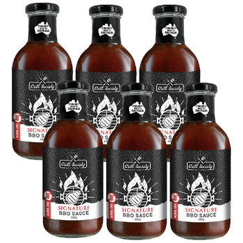 6PK Grill Society BBQ Signature Sauce Gluten Free Condiment 550g