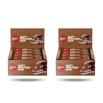 2x 12PK BSc Soft High Protein Low Carb Bar 55g Serve Double Chocolate