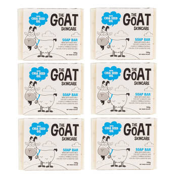 6PK The Goat Skincare Soap Bar w/ Chia Seed Oil 100g For Dry & Sensitive Skin