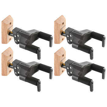 4x Hercules GSP38WBPLUS Wood Block Wall Guitar Hanger
