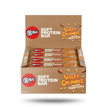 12PK BSc x Violet Crumble Soft High Protein Bar 55g Serve Caramel Honeycomb