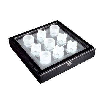 9pc Karson Tic Tac Toe Luxe Frosted Glass Board Game Set 6y+ 27.8x27.8x7.5cm
