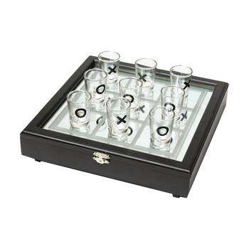 9pc Karson Shots & Crosses Tic Tac Toe Shot Glass Game Glassware 18y+ 31x31x5cm