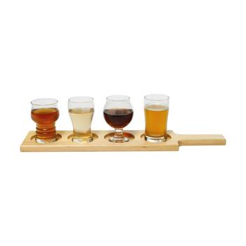 4pc Essen Flight of the Beers Glassware Set w/ Wooden Tray 18y+ 40.5x9.7x10.5cm