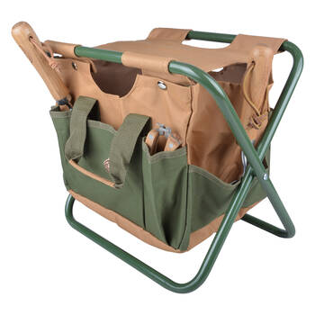 Esschert Design Foldable Chair & Tool Bag Garden Outdoor Accessories Green
