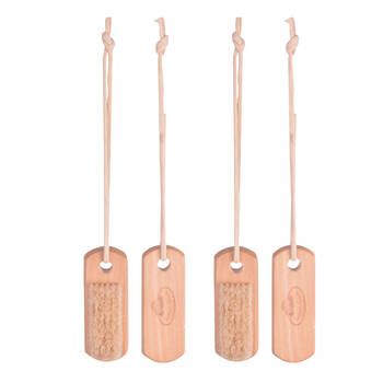 2PK Esschert Design Nail Brush w/ Hang Rope Gardening 11.2cm Brown