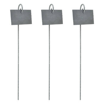 3PK Esschert Design Plant Label Marker on Metal Rod 36cm Anthracite