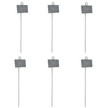6PK Esschert Design Plant Label Marker on Metal Rod 36cm Anthracite