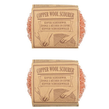 2x 2pc Esschert Design Cleaning Copper Wool Scrubber Garden Outdoor 8.5cm