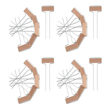 4x 6pc Esschert Design Plant Label Markers Copper Garden Accessory 15.5cm
