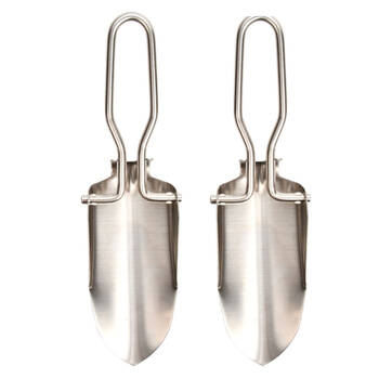 2PK Esschert Design Folding Hand Shovel Stainless Steel 22.6cm Silver