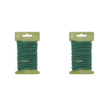 2PK Esschert Design Jute Garden Twist Tie Outdoor Decor 5m Green