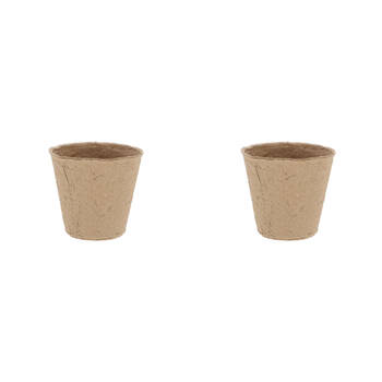 2x 18pc Esschert Design Round Grow Pots Garden/Outdoor Decor Medium 8cm Brown