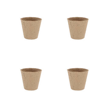 4x 18pc Esschert Design Round Grow Pots Garden/Outdoor Decor Medium 8cm Brown