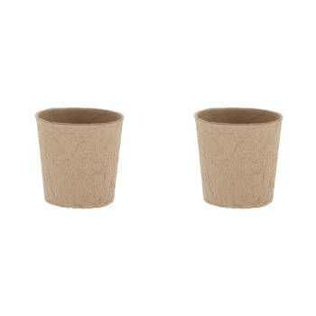 2x 12pc Esschert Design Round Grow Pots Garden/Outdoor Decor Large 10cm Brown